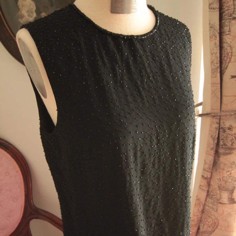 1980’s Black Bob Mackie Boutique Beaded Tank Top